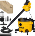DEWALT Shop Vacuum Wet and Dry, 9 Gal 5 HP Shop Vac with Detachable Blower, Complete Full Set of Accessories & Storage Bag Design, Wet Dry Vacuum Cleaner for Garage Workshop Lawn Yard Patio, DXV209PC