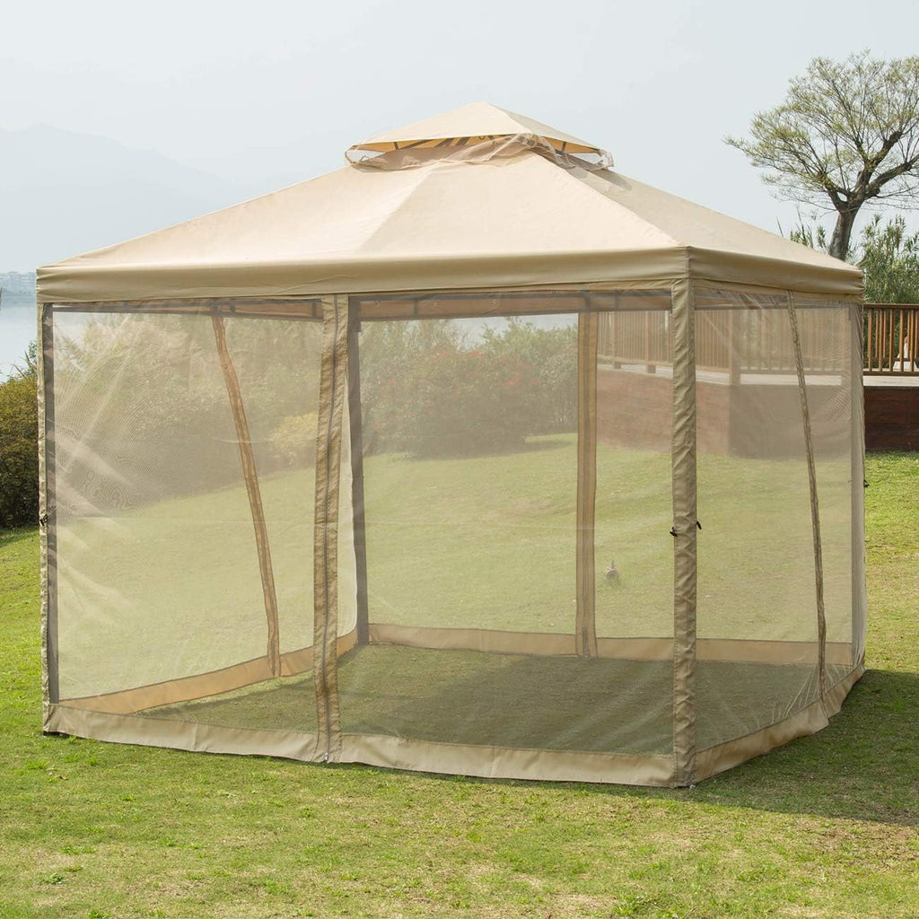 Sunnyglade 10' x10' Gazebo Canopy Soft Top Outdoor Patio Gazebo Tent Garden Canopy for Your Yard, Patio, Garden, Outdoor or Party
