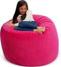 ULTIMATE SACK 3000 3-Foot Bean Bag Chair, Pink Fur Cover – Oversized Foam Lounger, Floor Seat, Small Sofa, or Couch Bed for Living Area, Gaming Room, or Reading Lounge