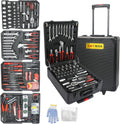 899PCS Tool Set, Household Tool Kit with Rolling Tool Box, Complete Tool Box Set Hand Tool Set with Tool Box, Mechanic Tool Set Rolling Tool Set for Auto Repair/Home Tool Set (Black)