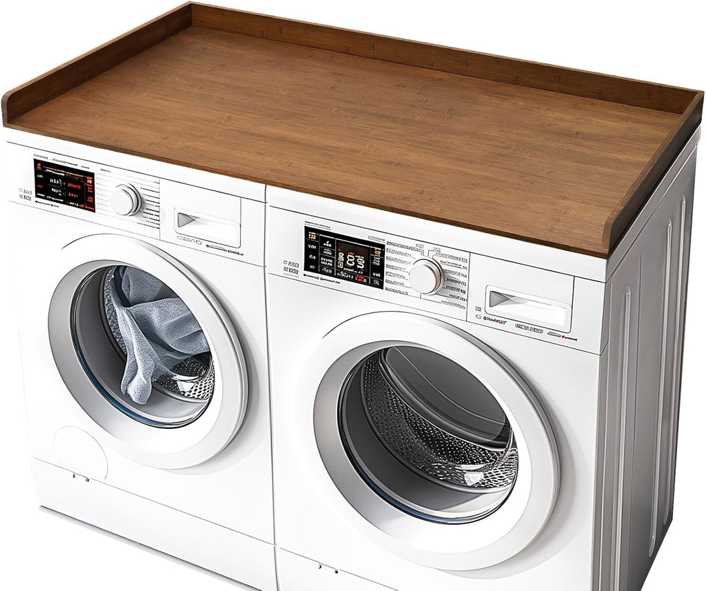 Gashell Washer Dryer Countertop, 27.5' x 54' Bamboo Washer and Dryer Countertop for Laundry Room Organization(Retro Brown)