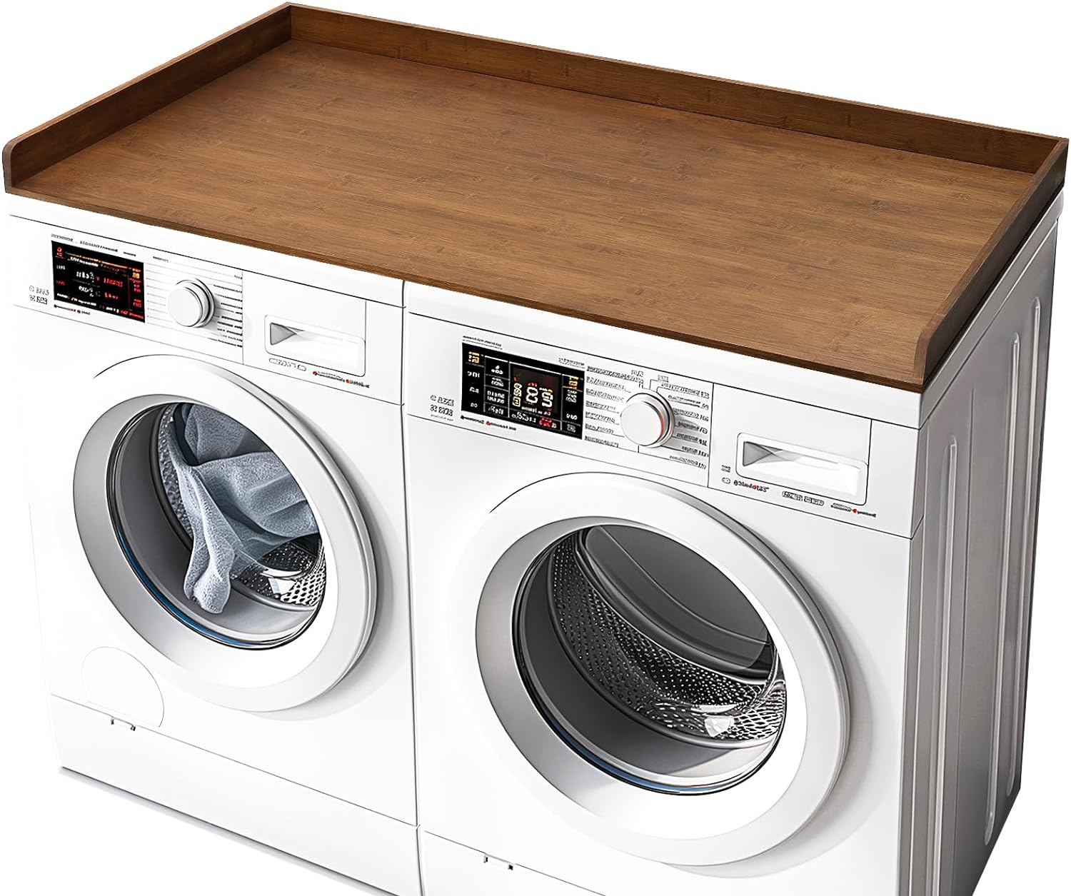 Gashell Washer Dryer Countertop, 27.5' x 58' Bamboo Washer and Dryer Countertop for Laundry Room Organization(Retro Brown)