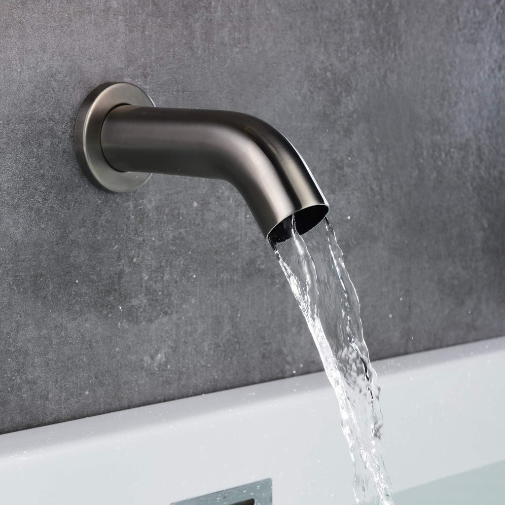 Tub and Shower Faucet Set 3 Handle with Valve Brushed Nickel High Flow Waterfall Tub Spout and Rain Shower Head SUMERAIN