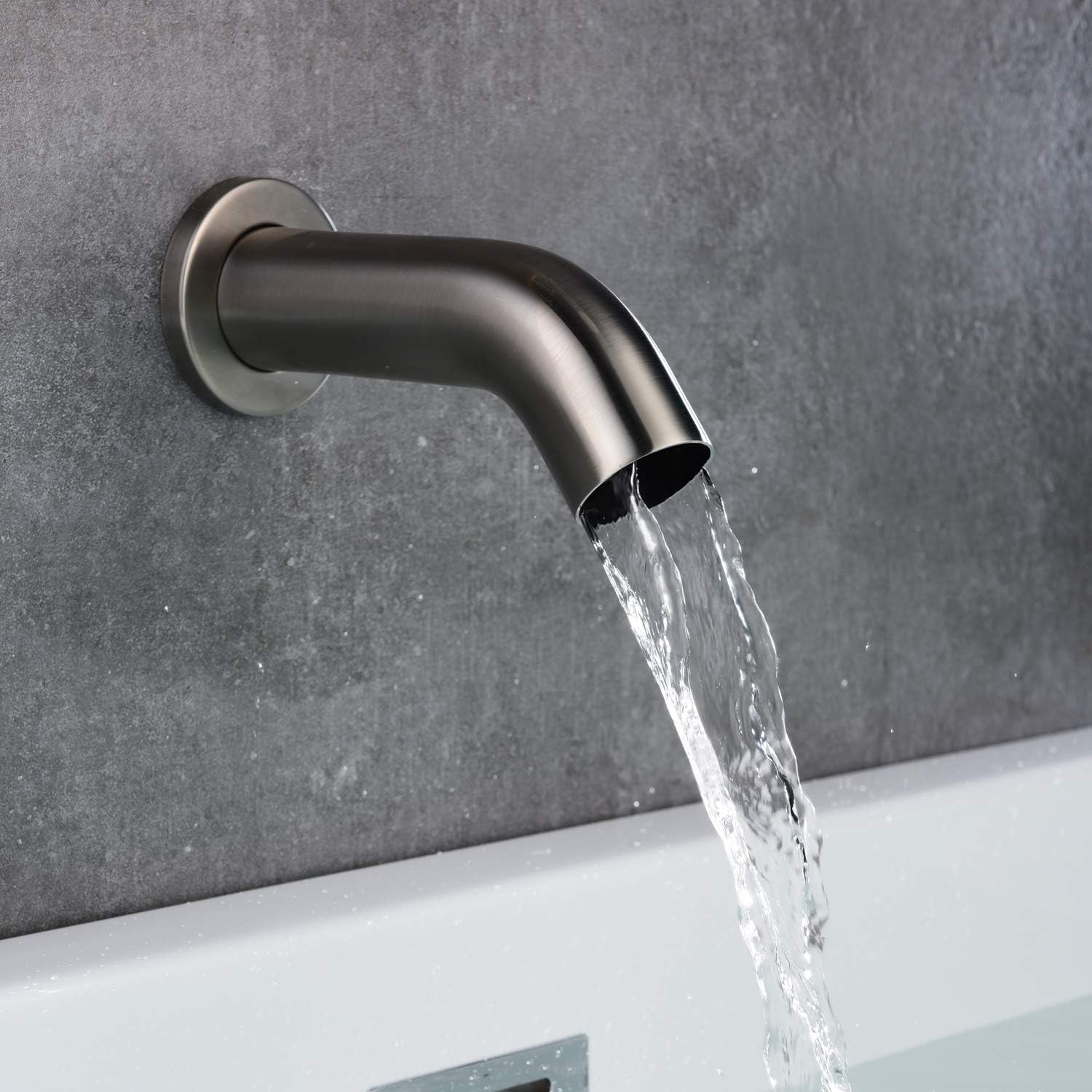 Tub and Shower Faucet Set 3 Handle with Valve Brushed Nickel High Flow Waterfall Tub Spout and Rain Shower Head SUMERAIN
