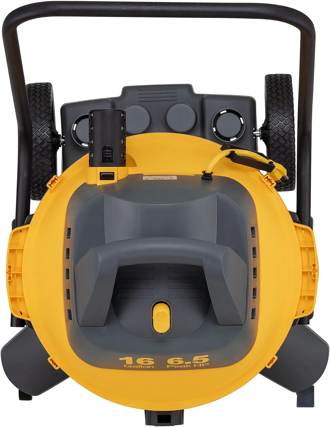 Koblenz Contractor Wet Dry Vacuum Cleaner, Stainless Steel Vacuum with Quiet Motor, 16 Gallon/6.5 HP Powerful Vacuum, Jobsite Vacuum with Pull Handle, Accessories Included, Gray+Yellow