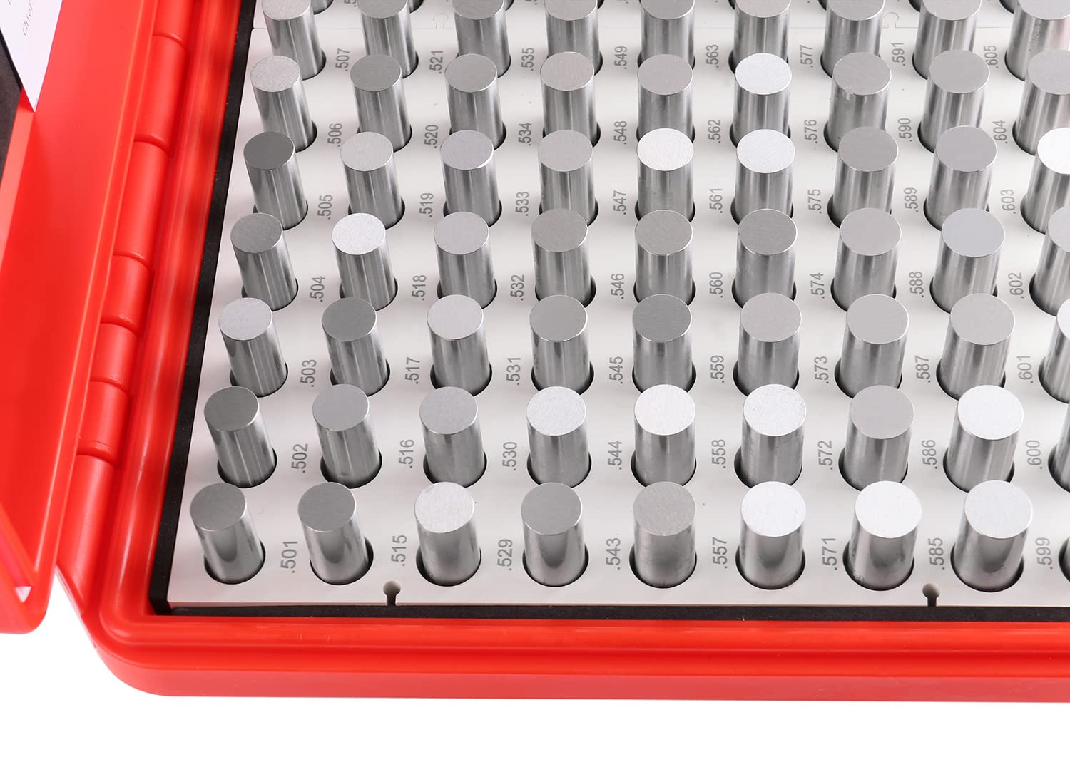 Accusize Industrial Tools 0.501'' to 0.625'' Minus Class Zz Pin Gauge Set, 125 Pcs/Set, 2'' Overall Length, M3(-)