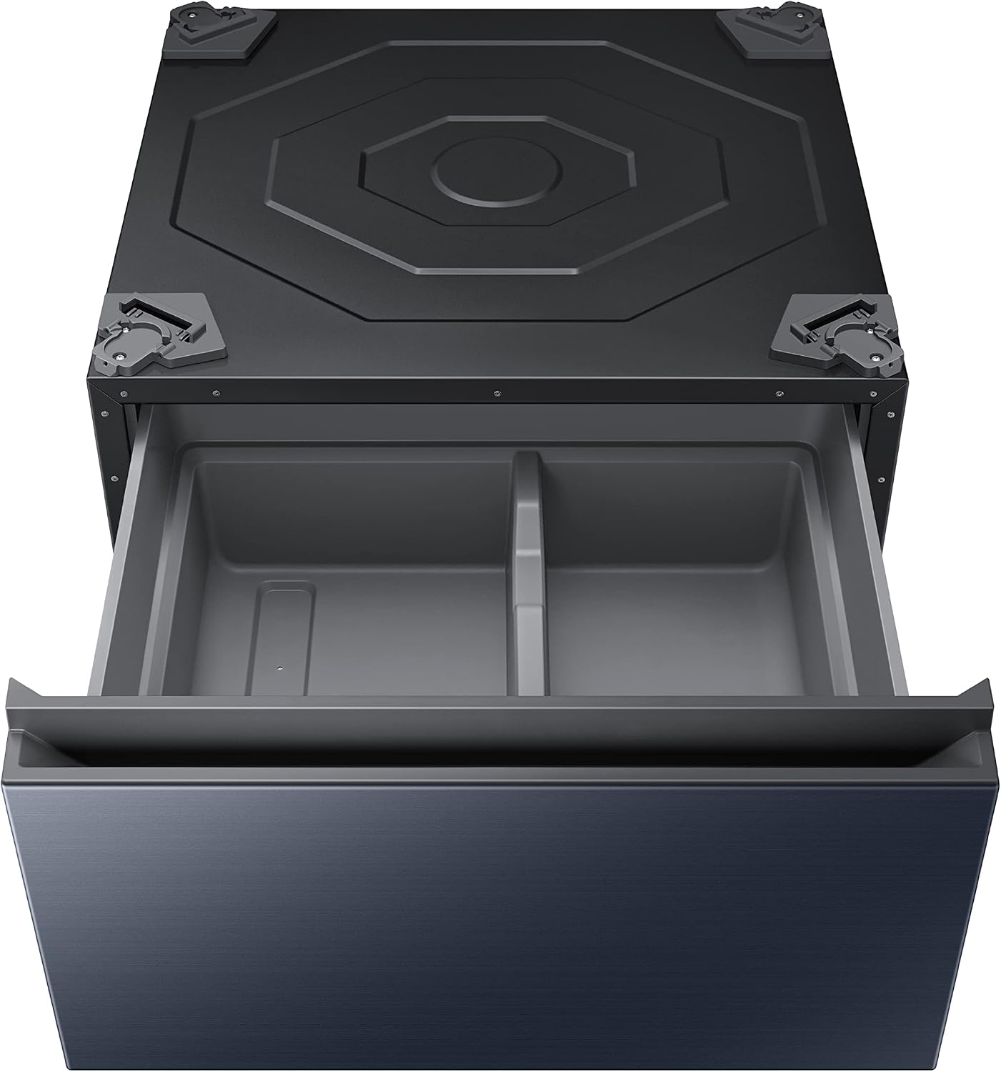 SAMSUNG 27-Inch Bespoke Front Load Washer Dryer Pedestal Stand w/ Pull Out Laundry Storage Drawer, WE502ND, Brushed Navy