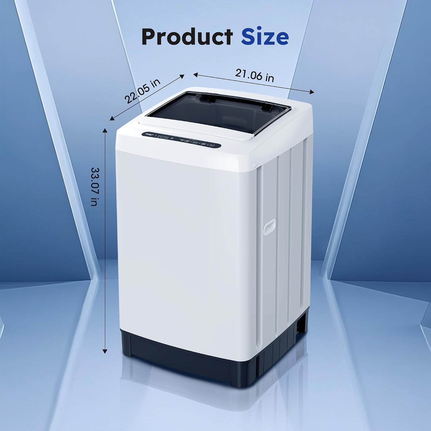 Compact Top-Load Washing Machine, Full-Automatic 1.5 Cu.ft Washer with 10 Water Levels & 8 Wash Programs for Apartment, Home, Dorm and RVs