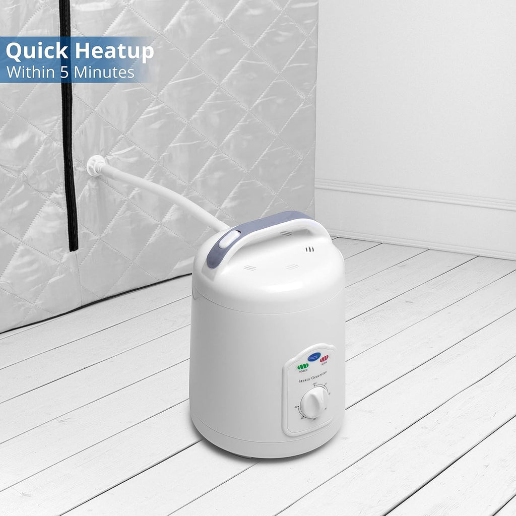 Durasage Oversized Portable Personal Steam Sauna Spa with 800W Steam Generator, 60-Minute Timer, Dual Pockets, Zippered Hand Openings & Chair for at-Home Relaxation (Silver, 33'x31.5'x41')