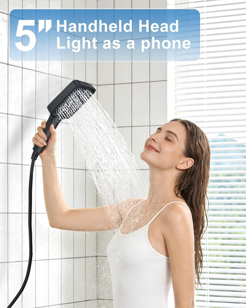 Matte Black 13-Inch Rainfall Shower System - Premium Shower Head & Handheld Sprayer, Complete Bathroom Set with Faucet Mixer Trim Kit & Valve