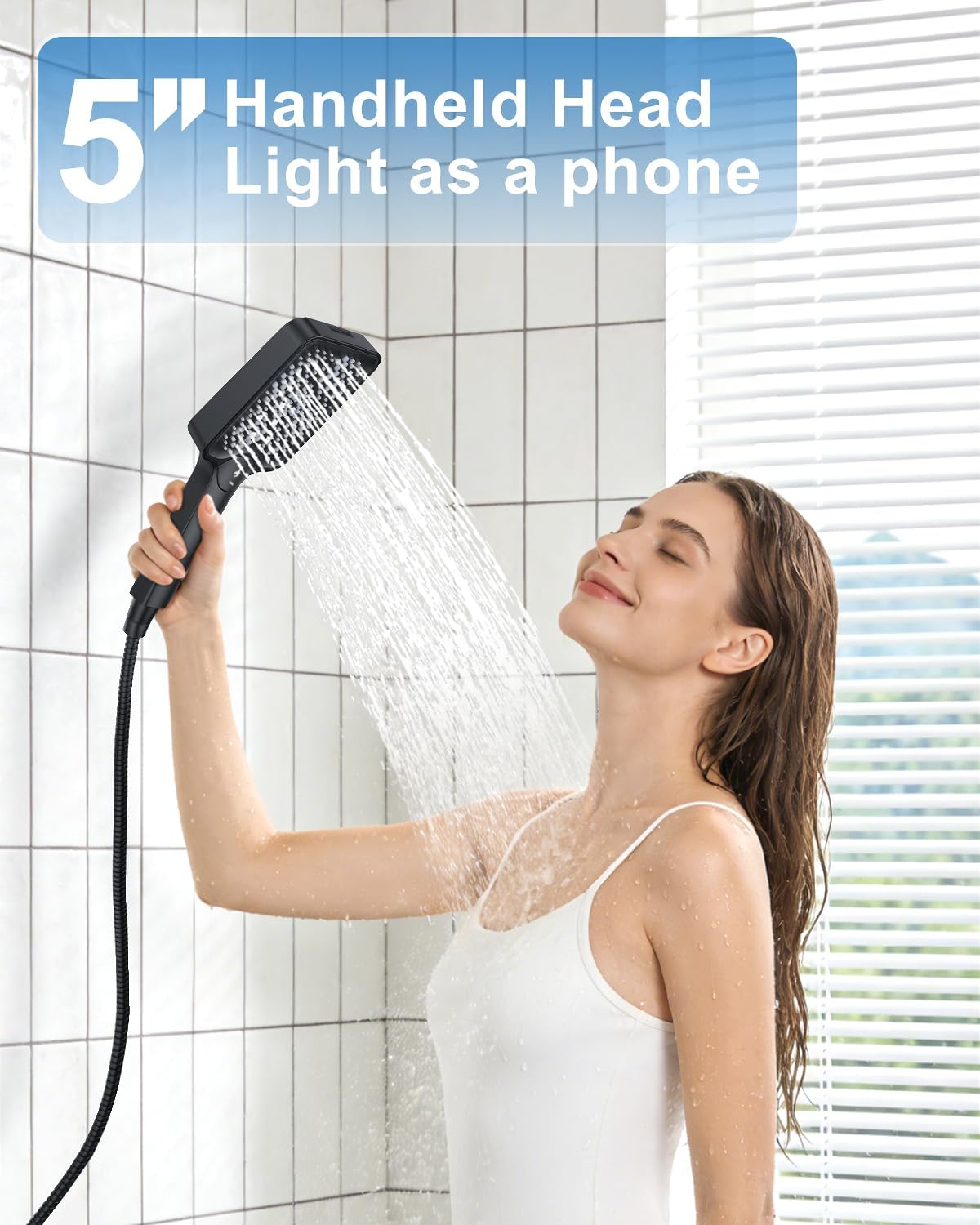 Matte Black 13-Inch Rainfall Shower System - Premium Shower Head & Handheld Sprayer, Complete Bathroom Set with Faucet Mixer Trim Kit & Valve