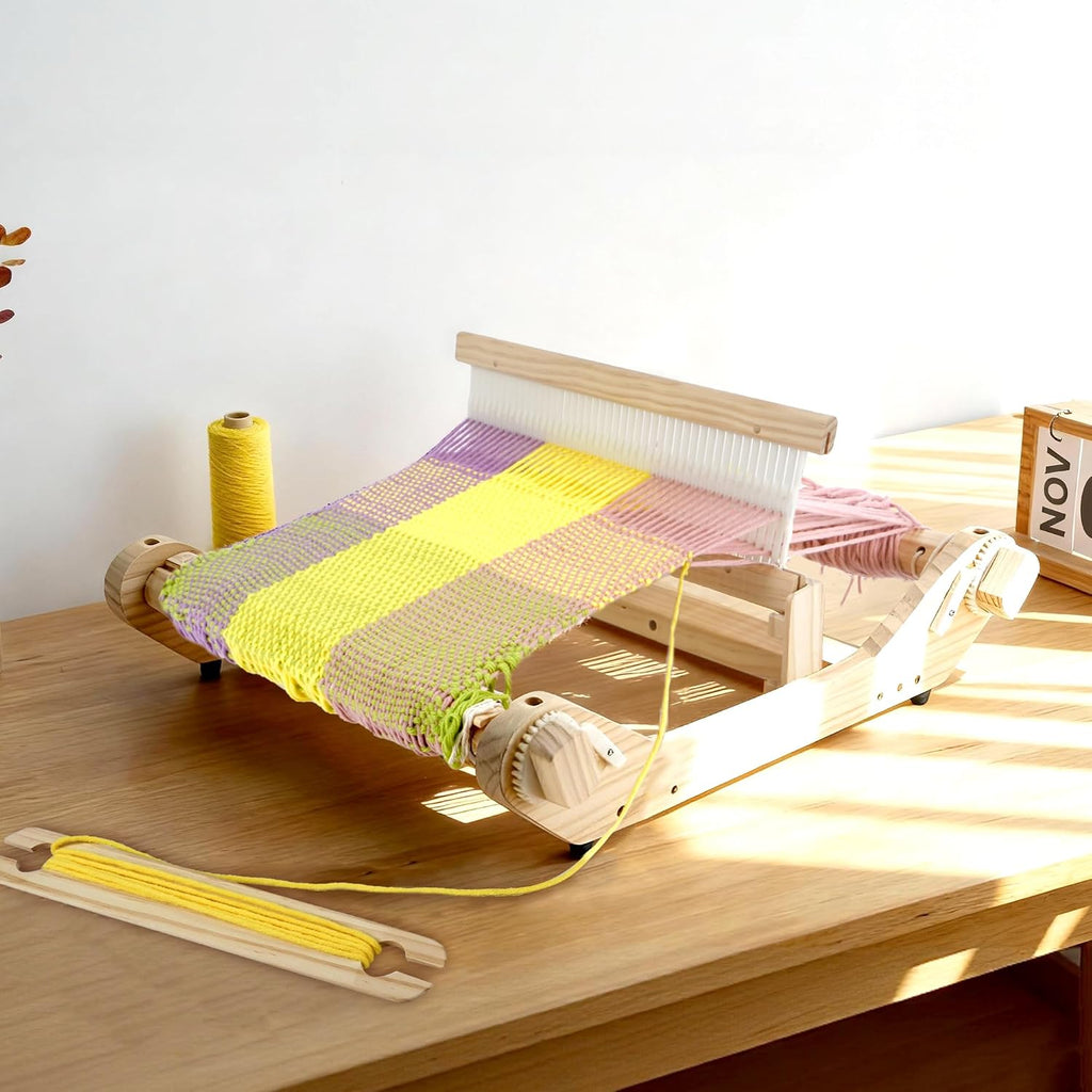 WILLOWDALE 16 Inches Rigid Heddle Loom, Weaving Loom Kit with Shed Stick, Wooden Multi-Craft Weaving Loom for Adults, Threads Warping Frame with Pegs and Yarn Stand, Frame Loom for Beginner