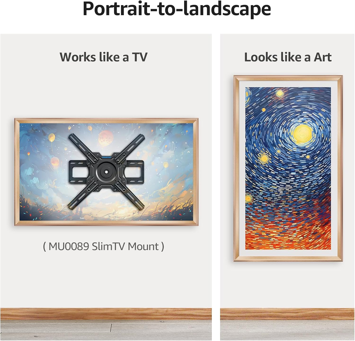 TV Frames 55' Deco Alloy Bezel Only for Samsung The Frame TVs, Modern & Minimalist Styles from TV to Art, Interchangeable Bezels for Home Decor, Easy Installation (Fits 2021-2025 Frame TVs)