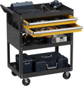 5-Tier Rolling Tool Cart on Wheels, Tool Storage Organizer for Mechanic, Heavy Duty Utility Cart with Drawers, Pegboards, Locking System, Suitable for Garage, Workshop, Warehouse