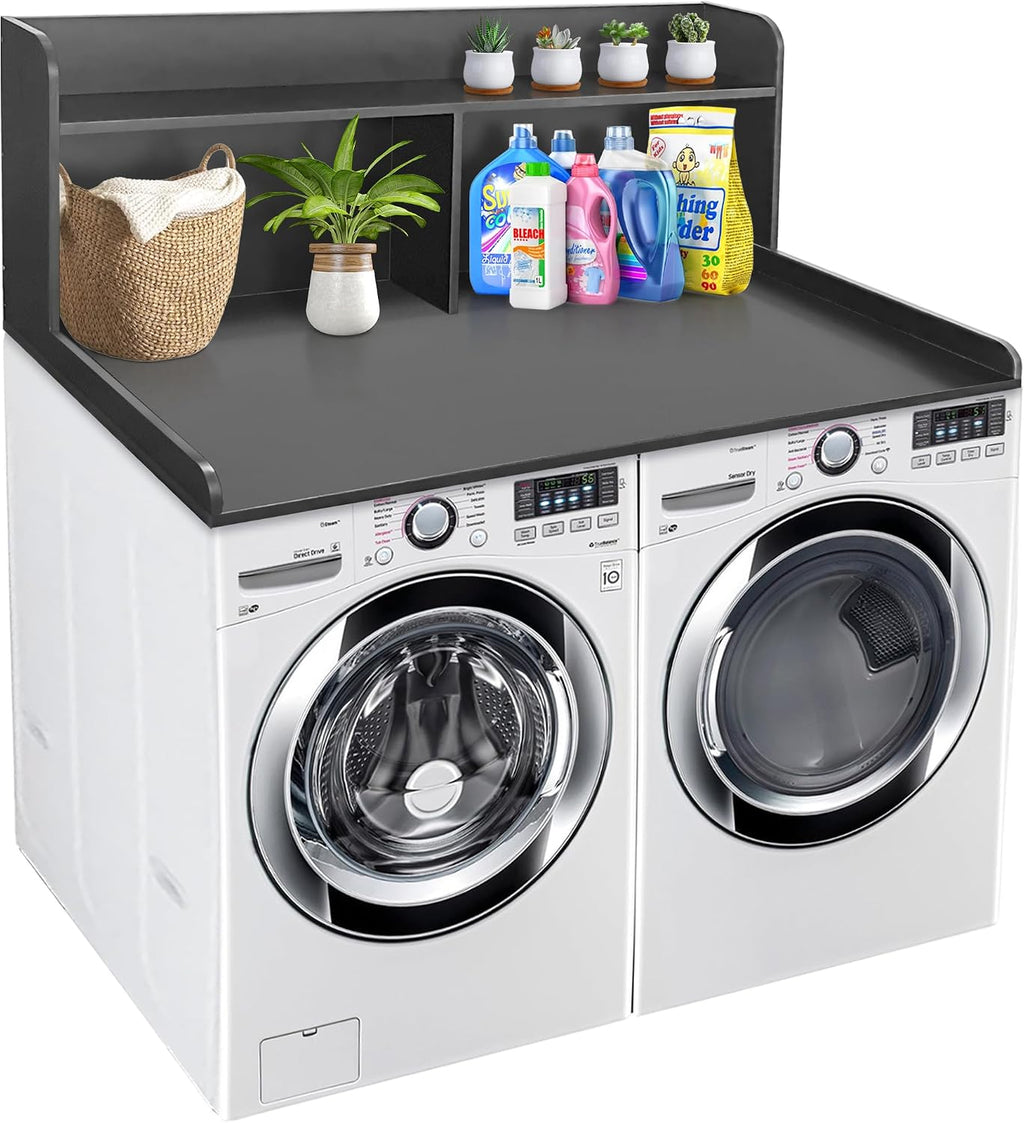Royxen Laundry Countertop with 20' Shelf Universal Fit, Washer and Dryer Countertop with Storage Space, Black
