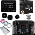 Steam Shower Generator Kit | Brushed Nickel + Auto Drain Combo| Dual Bottle Aroma Oil Pump | Steam Sauna Spa Stall Package|Touch Screen Wifi App/BT Control Panel |9 kW Raven | RVB900BN-ADP