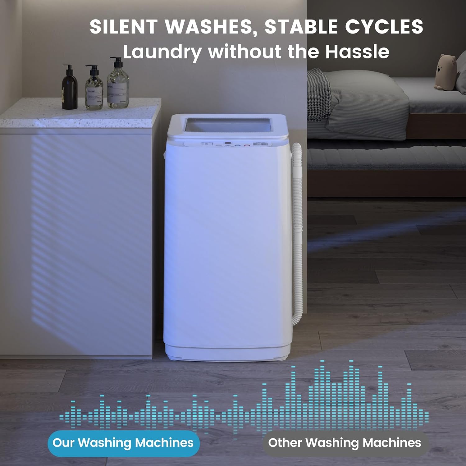 Zynkez 14 lbs Portable Washing Machine, Fully Automatic Portable Washer with 10 Programs, 3 Water Levels, Drain Pump, Small Washer and Spin Dryer Combo for Apartment, RV, Dorm