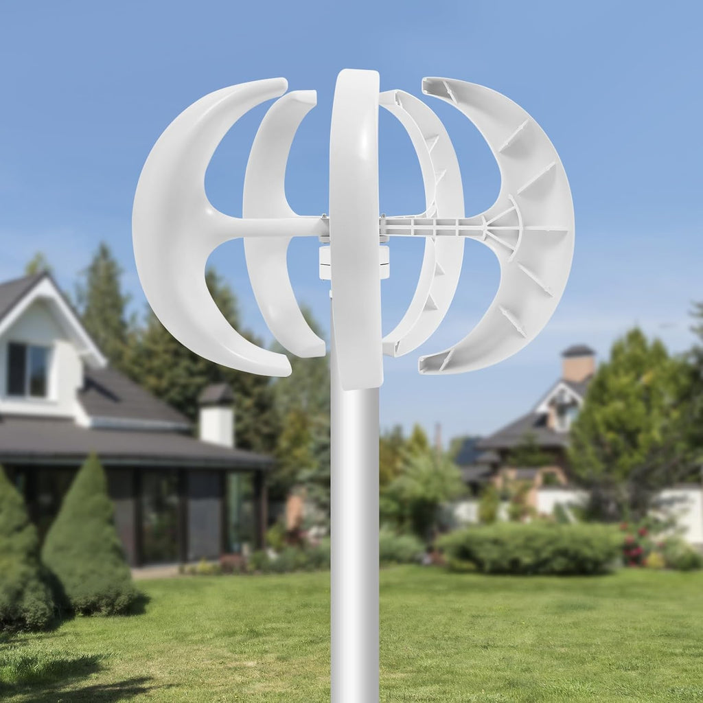 Wind Turbine Generator, 5 Blades Charger Controller 12V Kit, 600W Vertical Lantern Wind Turbine Generator