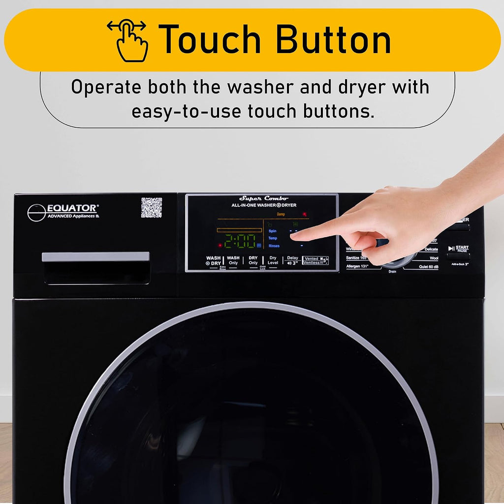 Equator All-in-One Washer Dryer VENTLESS/VENTED PET cycle 1.62cf/15lbs 110V