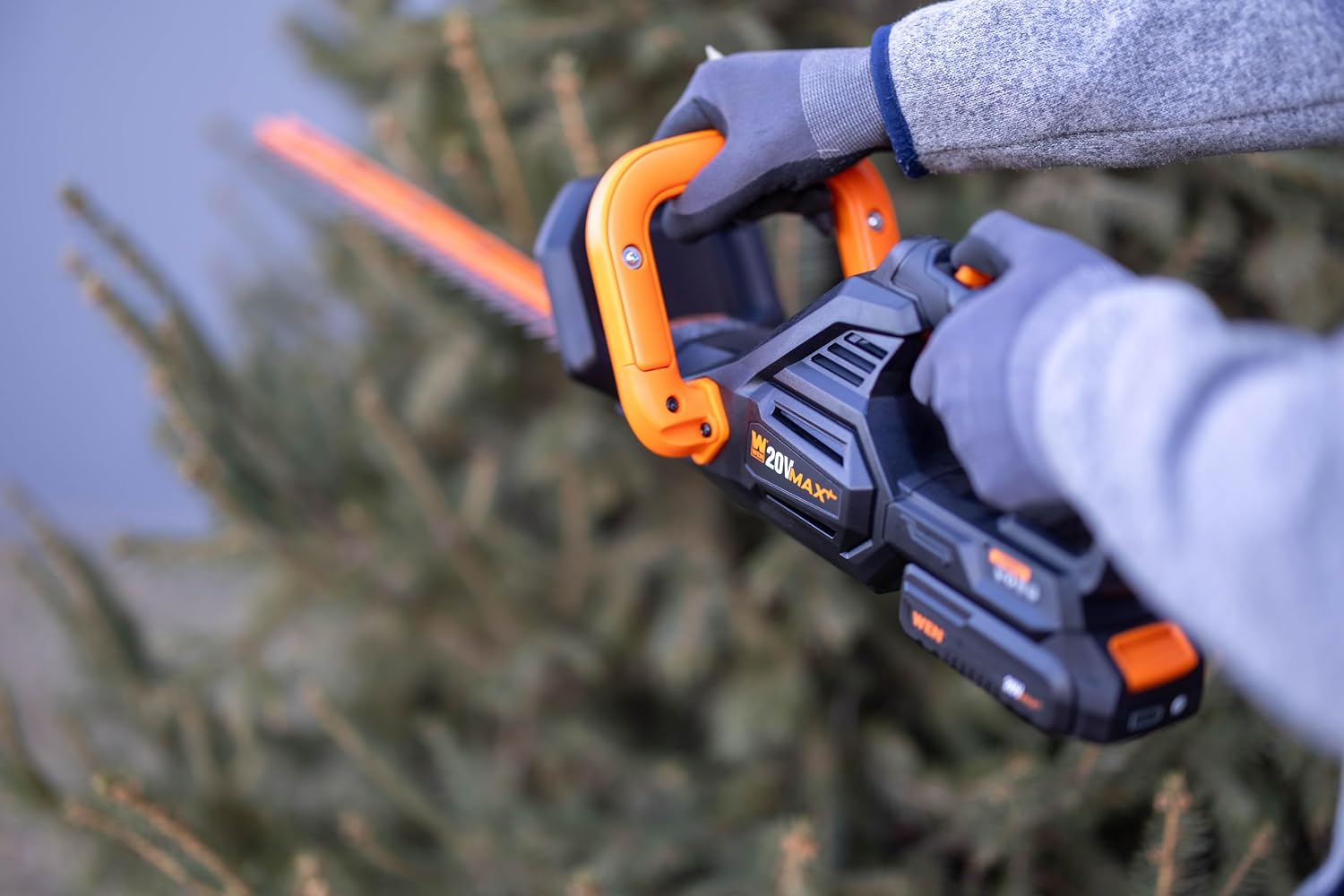 Wen 20V Max Cordless Hedge Trimmer, String Trimmer and Leaf Blower Combo Kit with 4Ah Battery and Charger (20VK3HTB)