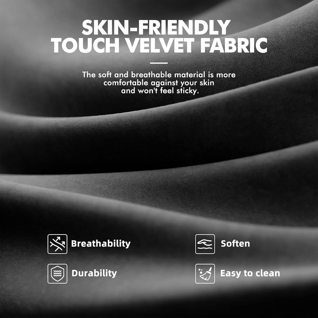 Ferghana Velvet Fabric Gaming Chair with 20.5″ Wider Seat Cushion, Fire Embroidery Ergonomic High Back Game Chair with Footrest, Computer Chair with Massage Lumbar Support for Adult, Black