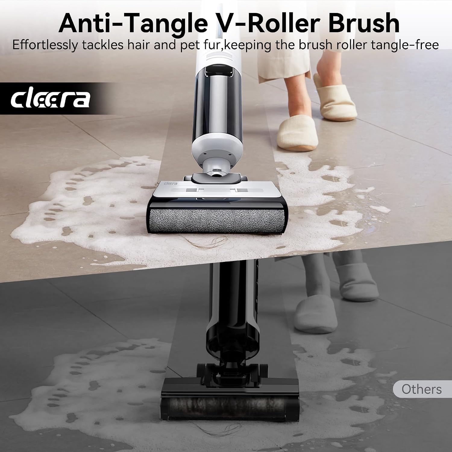 Self-Cleaning Wet Dry Vacuum Mop Combo,Cordless Floor Cleaner for Hardwood/Tile Floors, Small Apartment & Senior, 140°F Hot Drying,18000Pa Suction,180°Edge Access