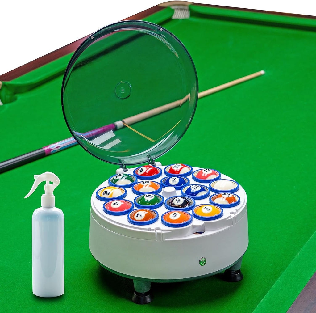 Pool Ball Cleaner Pool Ball Polishing Cleaning Machine Billiard Ball Cleaner Electronic Pool Balls Polishing for 16 Billiard and Snooker Balls 110V 180V