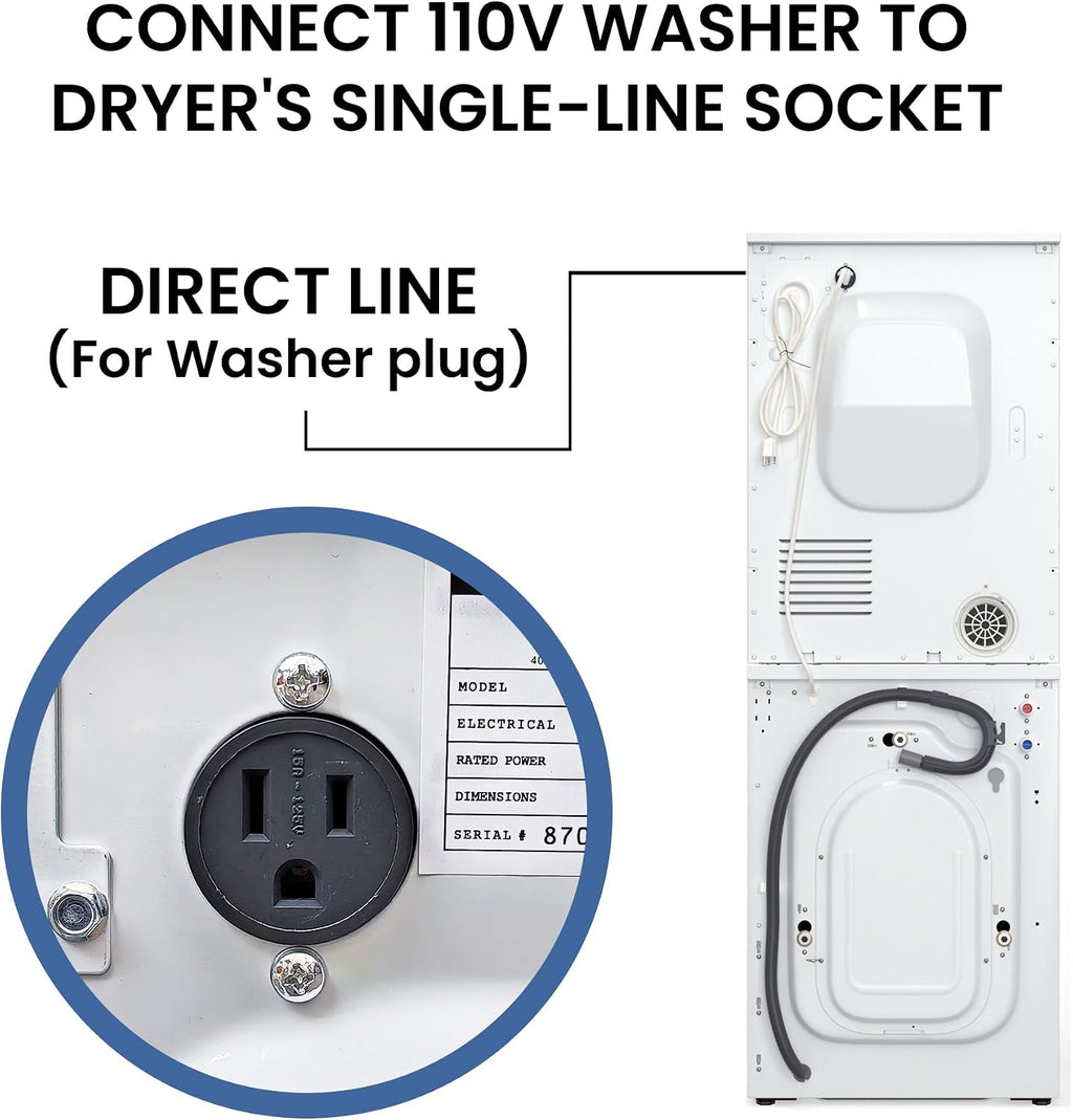 Equator Matching Laundry Set 110V ONE OUTLET 15 Lb Washer 1.62 cu.ft+13Lb Vented Dryer 3.1cu.ft