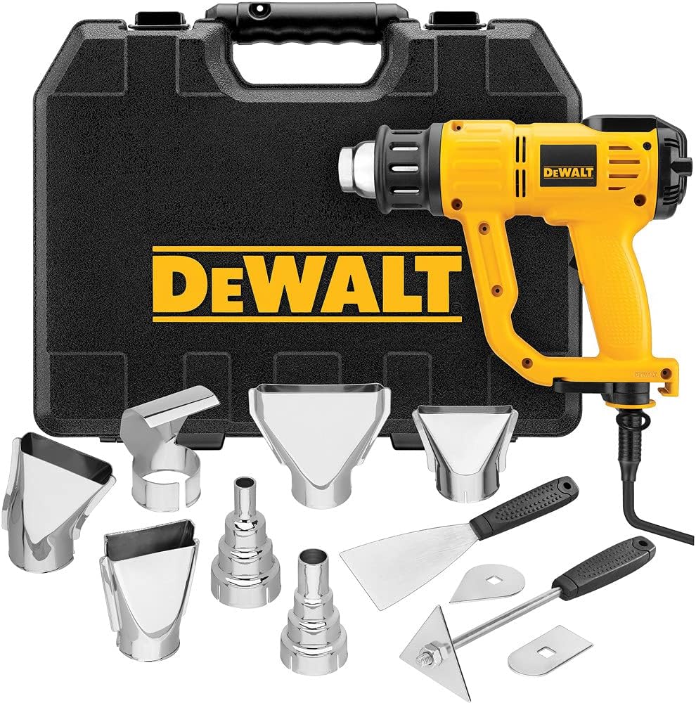 DEWALT Heat Gun with LCD Display & Hard Case/Accessory Kit (D26960K), Yellow