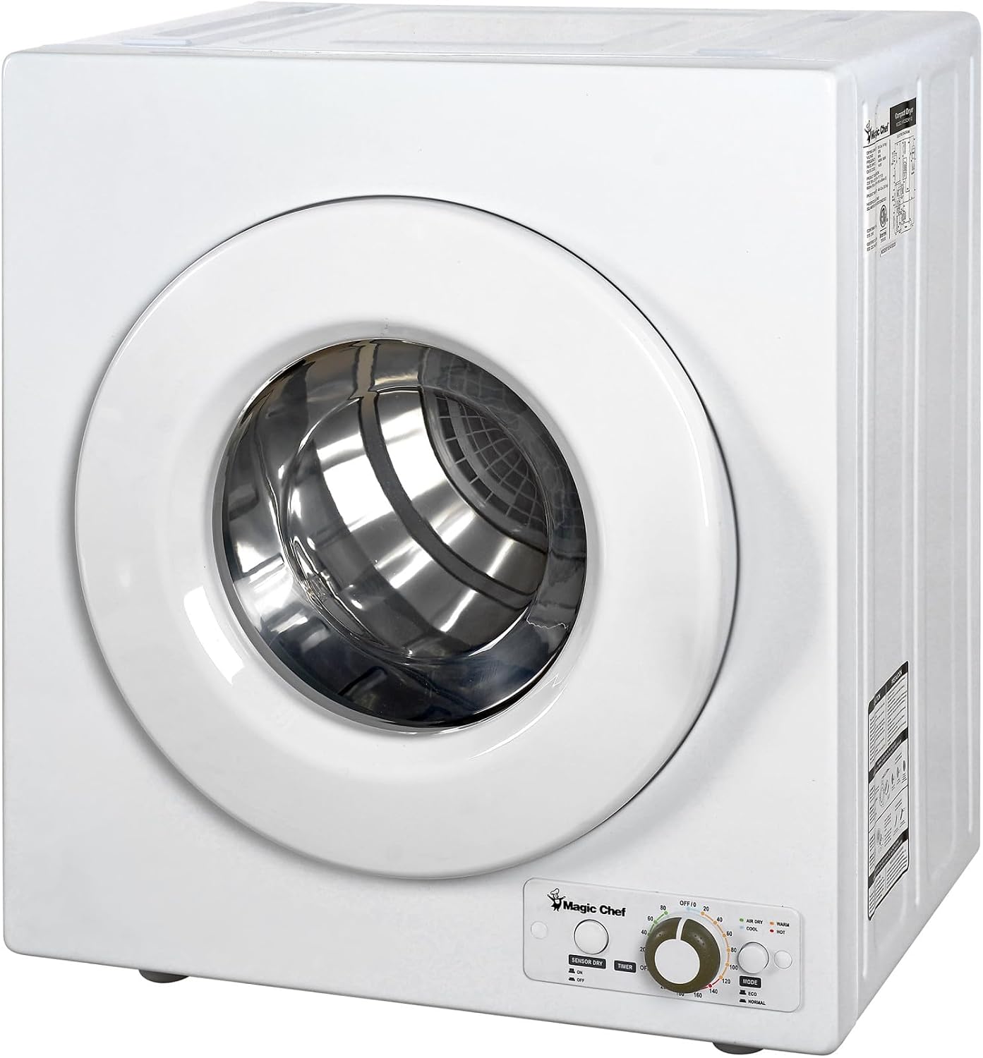 2.6 cu. ft. White Compact Electric Dryer