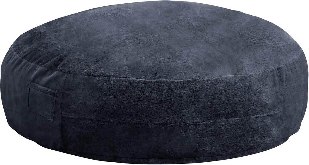 Hobestluk 6ft Bean Bag Chairs for Adults Large Beanbag Chair with Plush Faux Fur Cover Big Bean Bag Chair for Living Room Bedroom Dorm Office - Dark Grey (70' x 70' x 15')