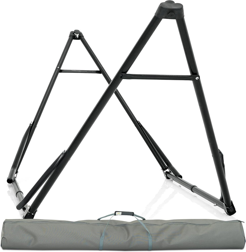 Tranquillo Unity Hammock Stand, Collapsible Camping Hammock and Stand, 800 lbs Capacity Steel Double Hammock Stand for 2 Persons, Steel Frame - Black