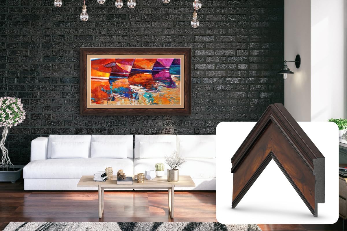 Burlwood 65' Premiere Deco TV Frame - Compatible ONLY with Samsung The Frame TV and Pro TVs (Fits 2021-2026, LS03A, LS03B,LS03C,LS03D,LS03FA,LS03FW)