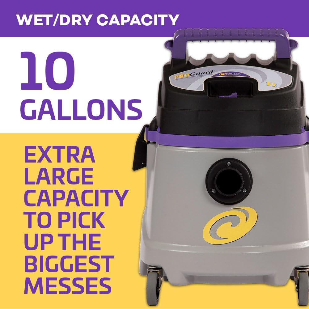 ProTeam Wet Dry Vacuums, ProGuard 10, 10-Gallon Commercial Wet Dry Vacuum Cleaner with Tool Kit