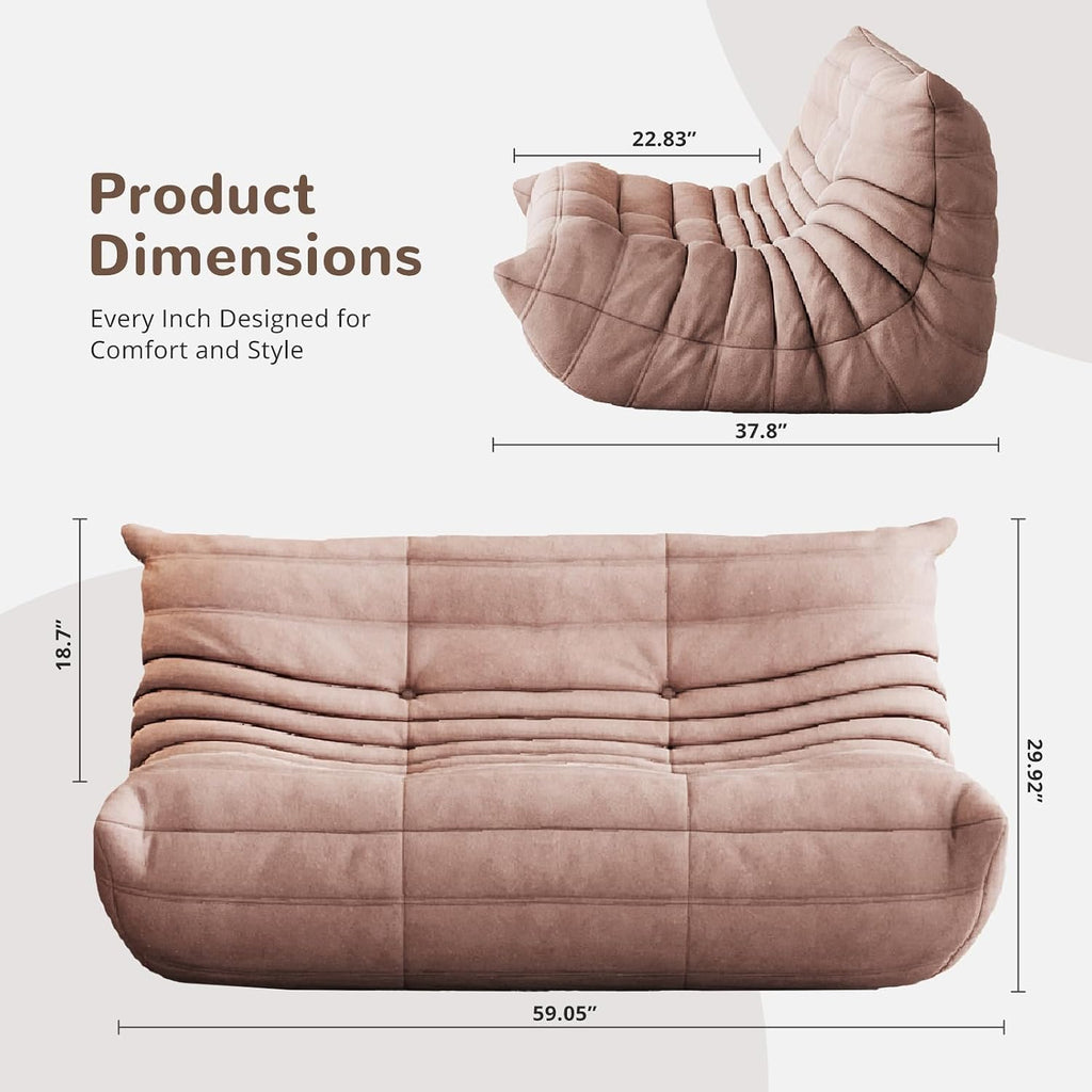 Bean Bag Chair - Corner Sofa, Fireside Chair Bean Bag Sofa Large Bean Bag Chair for Adults,Fireside Floor Couch for Living Room, Bedroom, Gaming (Yellow, Single) (Pink, Loveseat)