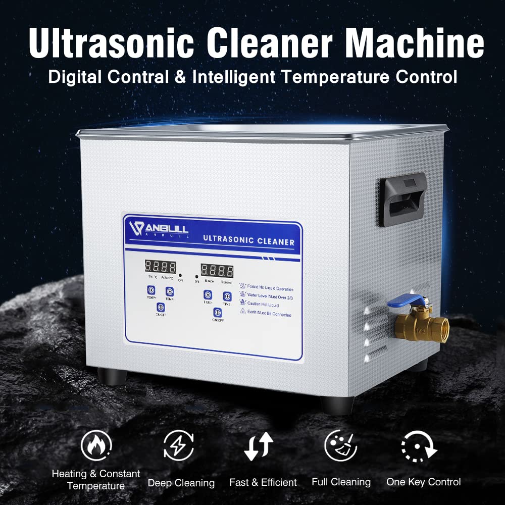 Anbull 15L/4Gal 360W Professional Ultrasonic Cleaner Machine with 304 Stainless Steel and Digital Timer Heater for Jewelry Watch Coin Glass Circuit Board Small Parts