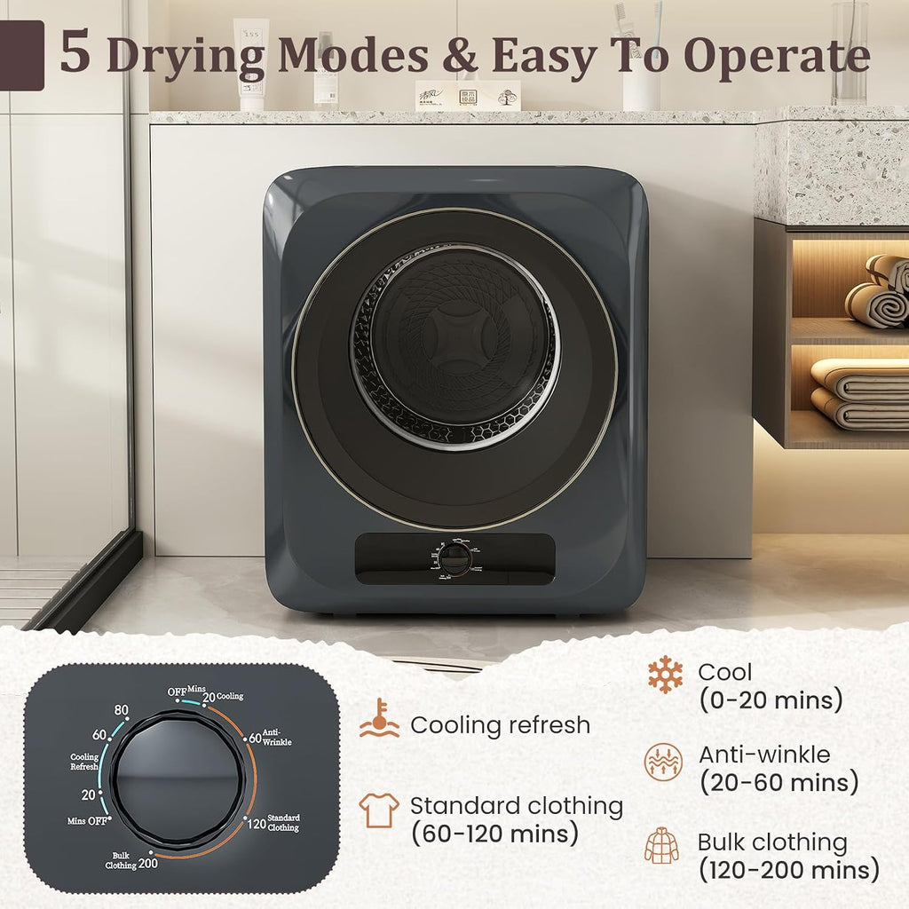Auertech Portable Washer and Dryer Combo, 28 Lbs Twin Tub Washing Machine, 1.5 Cu.Ft Compact Clothes Dryer, Portable Washing Machine and Dryer Set for Laundry Apartment, RV, Dorm, Grey
