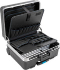 B&W International GO Portable Wheeled Rolling Tool Case Box with Pocket Boards, Black