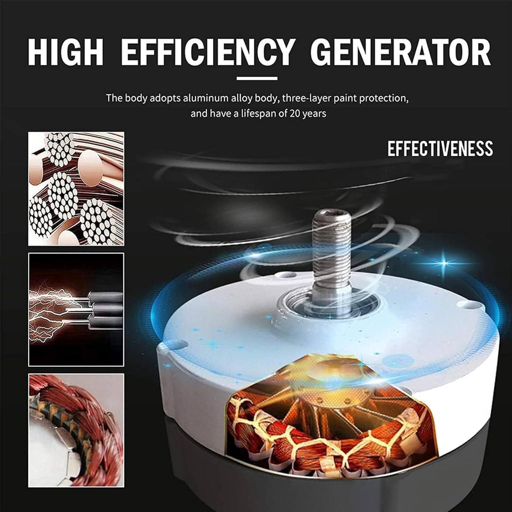 Wind Turbine Generator Kit, 12V 24V 3000W Wind Power Generator, 3 Spiral Blades Vertical Wind Power,Wind Maglev Generator,12V