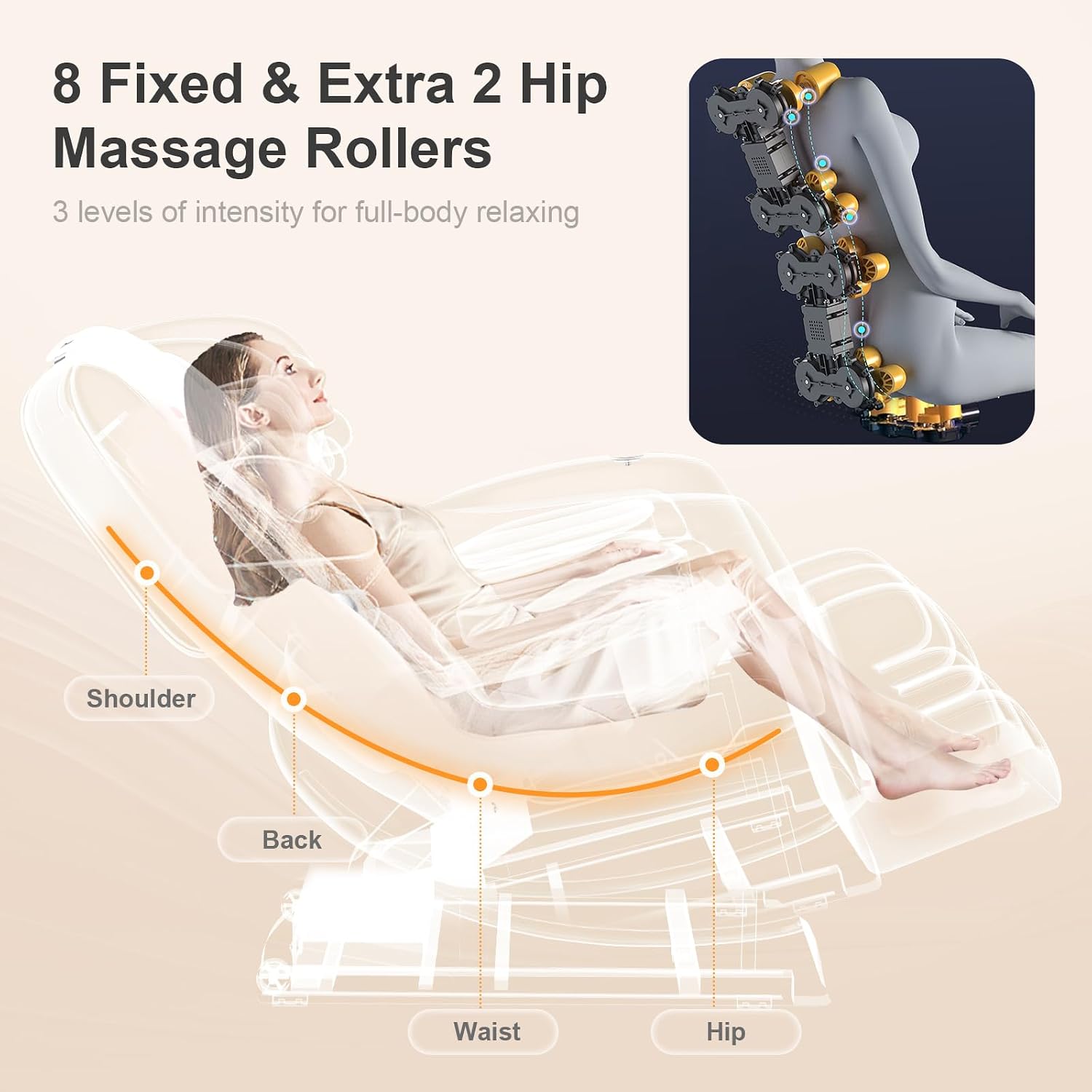 FURNIMAT 2026 Massage Chair Full Body, Zero Gravity Massage Chair with 10 Fix Rollers, Airbags, Heating, Foot Massage, Auto Modes, Bluetooth Speaker, Smart Screen Controller(Upgraded Version)