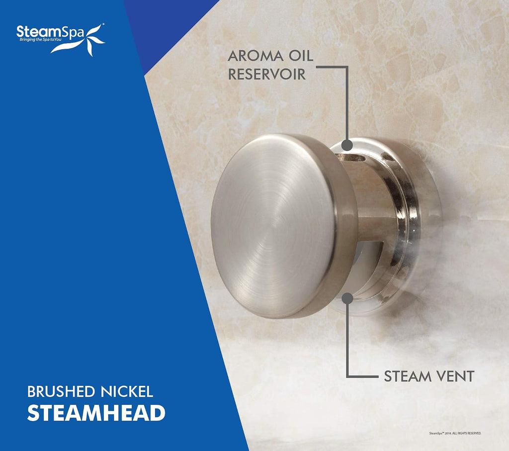 Steam Shower Generator Kit | Brushed Nickel + Auto Drain Combo| Dual Bottle Aroma Oil Pump | Steam Sauna Spa Stall Package|Touch Screen Wifi App/BT Control Panel |9 kW Raven | RVB900BN-ADP