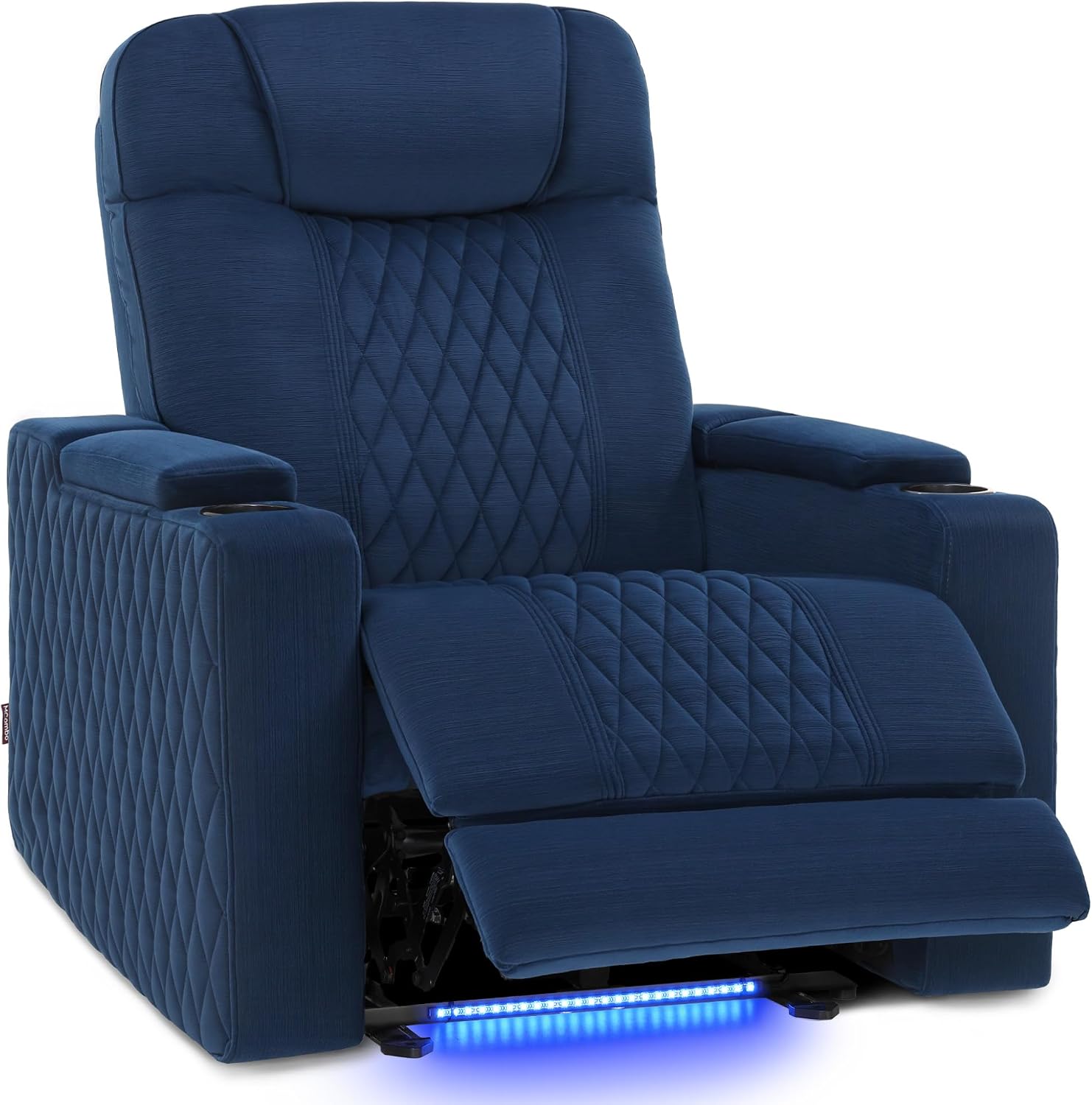 MCombo Zero Gravity Oversized Power Recliner Chair for Adults with Power Headrest & LED Light, Fabric Recliner Chair for Living Room & Home Theater, USB & Type C Port, Armrest Storage HTS401