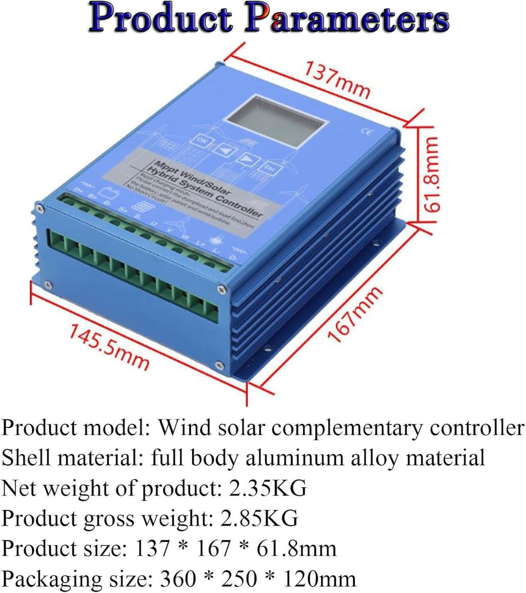 12v/24v/48v Mppt Boost Charging Multifunctional Wind Solar Controller,Digital Intelligent Regulator,Wind Generator,Mppt Charge Boost Controller 12V-5000W