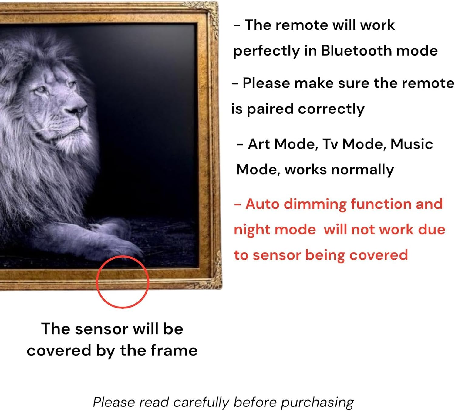 32,43,50,55 Inch Handcrafted ornate TV frame for Samsung The Frame TV and Pro Model. Marble Gold Finish (not for use with other tv models) (43 INCH)