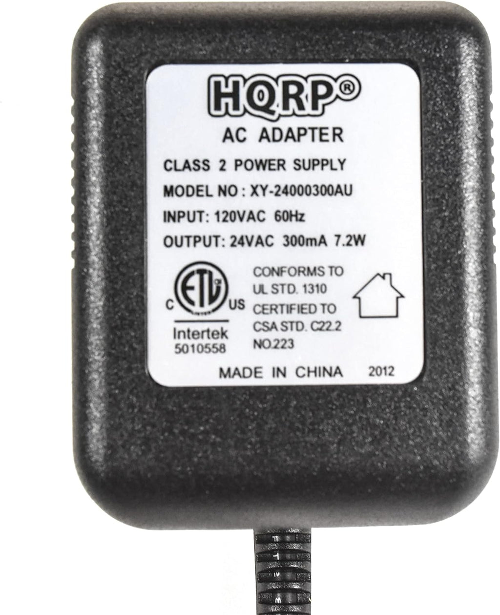 HQRP 24-Pack 24V AC Adapter Transformer Compatible with Ecobee Google Nest Honeywell Emerson Ecobee4 Smart WiFi Thermostat, Wyze Ring Blink Video Doorbell C-Wire, 25ft Cable, ETL Listed