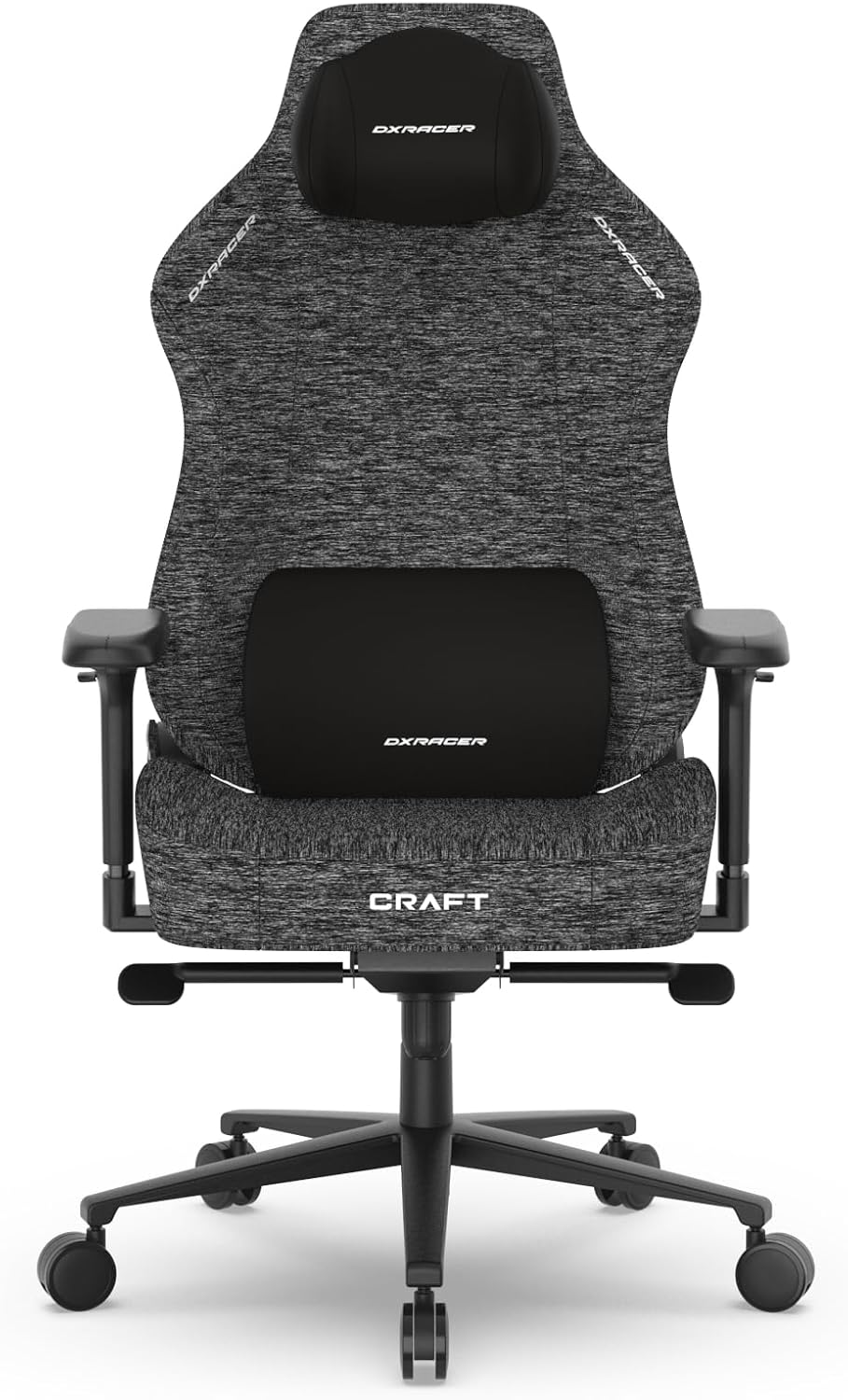 DXRacer Craft XL Video Gaming Chair for Adults, Ergonomic Office Reclining Computer Chair with Magnetic Head Pillow and Lumbar Support, Racing Style Height Adjustable (Woven Fabric, Gray)