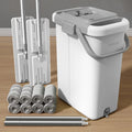 JOYMOOP Mop and Bucket Set for Floor and Wall Cleaning, Commercial and Household Use, Flat Mop System with 60' Dual Mops + 8 Pads