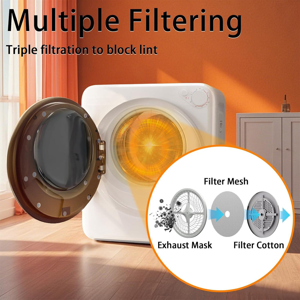 1.5 Cu.Ft Portable Clothes Dryer, 800W Fast Drying Front Load Laundry Dryer with 5 Mode, Mini Electric Clothing Dryer with Stainless Steel Tub, Compact Machine for Apartment, Home, Dorm
