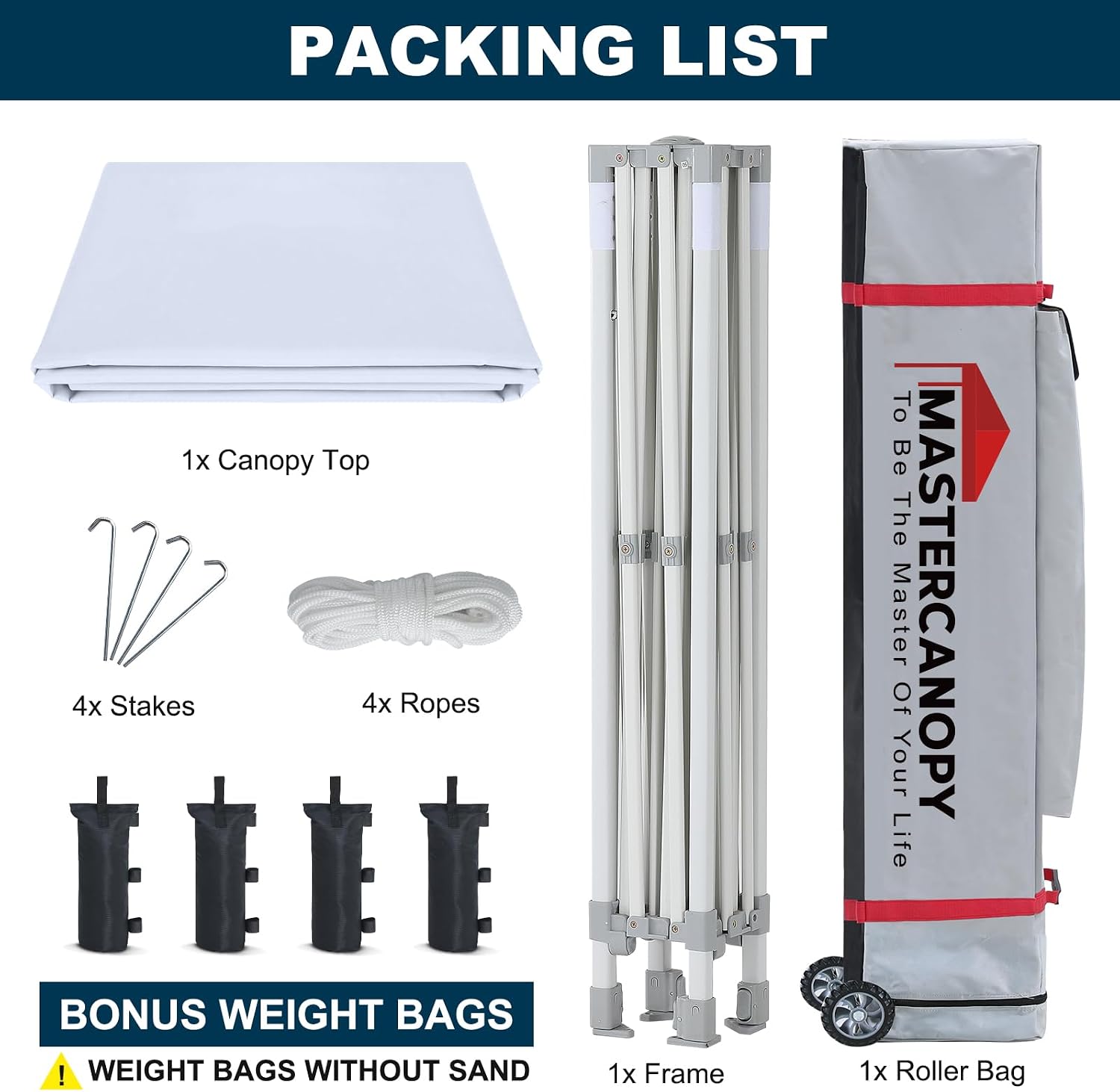 MASTERCANOPY Pop Up Canopy Tent Commercial Grade 10x10 Instant Shelter (White)