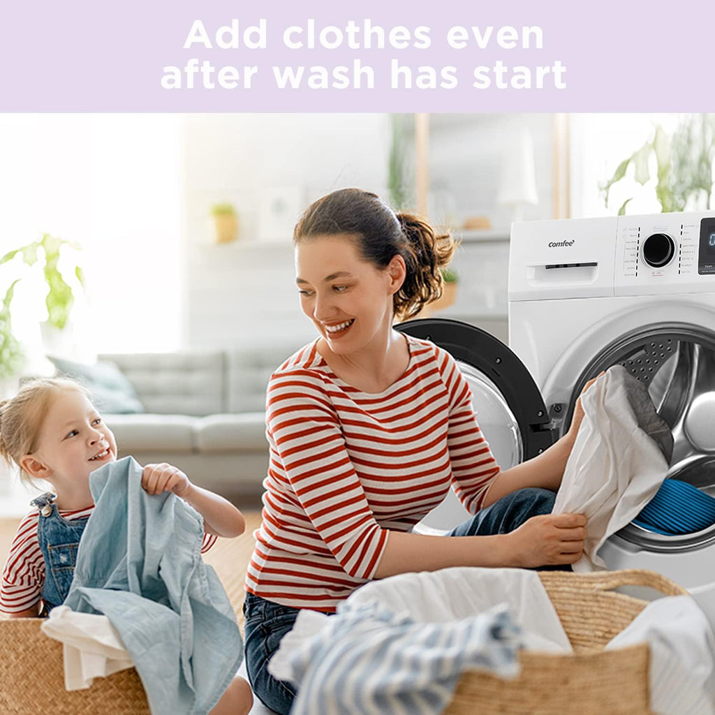 COMFEE' 24' Washer and Dryer Combo 2.7 cu.ft 26lbs Washing Machine Steam Care, Overnight Dry, No Shaking Front Load Full-Automatic Machine, Dorm White